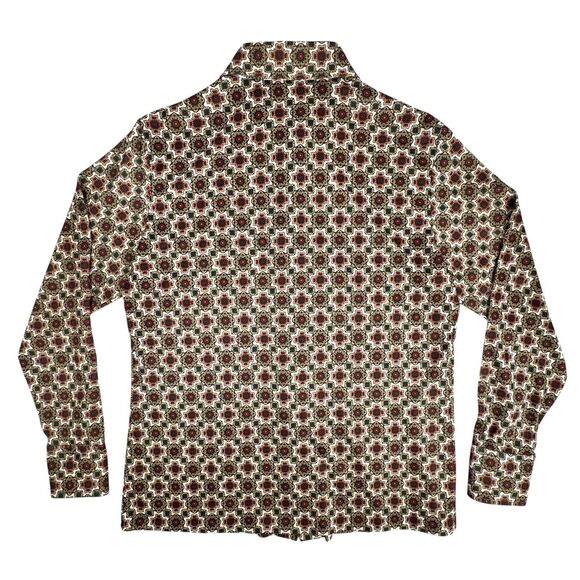 Vintage 70's Mens Sears Button Down Shirt M Pointy Collar Retro Disco Medallion - Picture 3 of 13